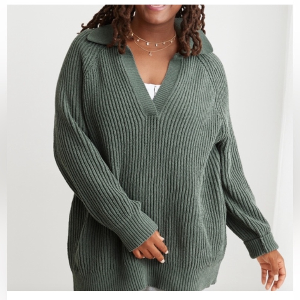 Aerie Sugar Rush Oversized V Neck Sweater